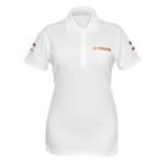 Playera polo Truper para mujer blanca M - Tecnología textil ergonómica para jornadas prolongadas que mantiene apariencia fresca incluso al final del día (Clave 60467)