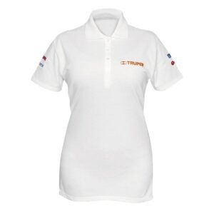 Playera polo Truper para mujer blanca M - Tecnología textil ergonómica para jornadas prolongadas que mantiene apariencia fresca incluso al final del día (Clave 60467)