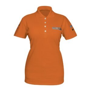 Playera polo Truper para mujer naranja G - Tecnología de alta visibilidad para personal femenino que combina seguridad con estilo adaptado a la anatomía femenina (Clave 60469)