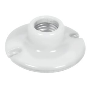Portalámpara de porcelana, 3-1/2', redonda, VOLTECK
