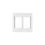 Placa 2 ventanas, 6 módulos, línea Española, color blanco
