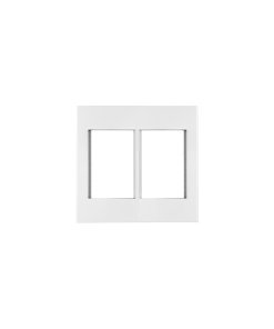 Placa 2 ventanas Volteck 6 módulos línea Española color blanco - Tecnología de integración extendida para sistemas complejos que proporciona organización perfecta con amplitud peninsular luminosa (Clave 47065)