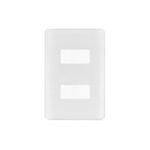 Placa 2 módulos de ABS, blanca, VOLTECK BASIC