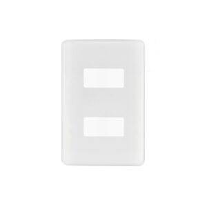 Placa 2 módulos de ABS, blanca, VOLTECK BASIC