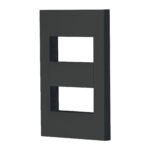 Placa 2 ventanas Volteck 1 módulo línea Española color negro - Tecnología de montaje separado para interruptores distintos que combina funcionalidad múltiple con elegancia mediterránea sofisticada (Clave 47998)