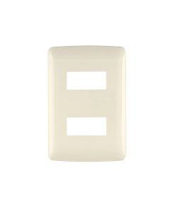Placa 2 módulos Volteck de ABS línea Italiana color marfil - Tecnología de integración continental para ambientes clásicos que combina funcionalidad dual con tonalidad cálida tradicional (Clave 48089)