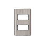 Placa de acero inox con 2 ventanas 1 módulo, línea Lisboa