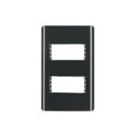 Placa negra de 2 ventanas 1 módulo, línea Lisboa, VOLTECK