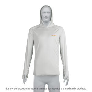 Playera protección solar, manga larga, con gorro, hombre, M