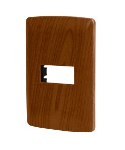 Placa Volteck Italiana 1 Módulo ABS Madera - Elegancia Natural para Interruptores que Complementan Decoración (Clave 46392)