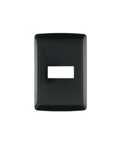 Placa 1 módulo Volteck Italiana color negro - Tecnología de integración mediterránea para ambientes elegantes que aporta contraste visual destacado con refinamiento europeo (Clave 40136)