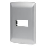 Placa 1 módulo de ABS, línea italiana, color plata, VOLTECK