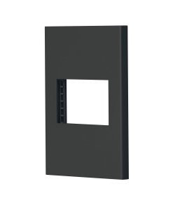Placa 1 ventana Volteck 1.5 módulos línea Española color negro - Tecnología de montaje mediterráneo para interruptores anchos que combina elegancia oscura con diseño europeo distintivo (Clave 47984)