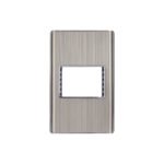 Placa de acero inox con 1 ventana 1.5 módulos, línea Lisboa
