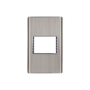 Placa de acero inox con 1 ventana 1.5 módulos, línea Lisboa