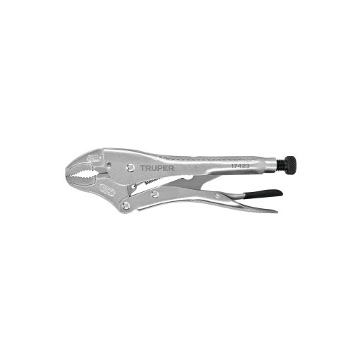Pinza de Presión Truper 10' Mordaza Curva - Tecnología de Acero Templado para Sujeción Potente que Garantiza Durabilidad en Herrería y Carpintería (Clave 17423)