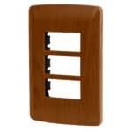 Placa 3 módulos de ABS, línea Italiana, acabado madera