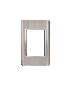 Placa Volteck Lisboa Acero Inox 1 Ventana 3M - Durabilidad en Grandes Instalaciones Eléctricas con Toque Premium (Clave 47819)
