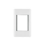 Placa blanca de 1 ventana 3 módulos, línea Lisboa, VOLTECK