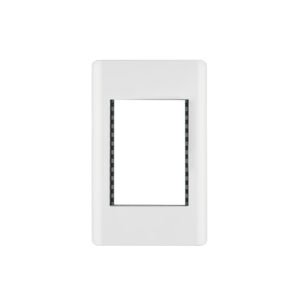 Placa blanca de 1 ventana 3 módulos, línea Lisboa, VOLTECK