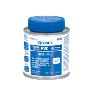 Cemento p/PVC, azul, alta presión, lata 145ml, FOSET