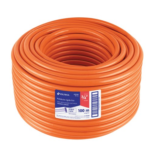 Poliducto Volteck 3/4" Rígido Rollo 100m - Solución Profesional para Instalaciones Eléctricas de Larga Duración (Clave 40246)