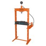 Prensa hidráulica Truper tipo 'H' de 12 ton con pistón - Tecnología de compresión controlada para aplicaciones industriales que permite ajuste fino de la presión aplicada (Clave 17681)