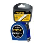 Flexómetro azul 6 m cinta 25 mm, en tarjeta, PRETUL