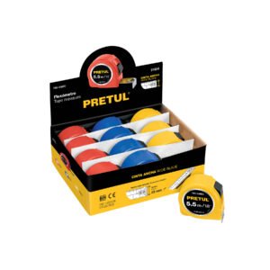 Flexómetro 6 m cinta 25 mm, en display box, PRETUL