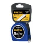 Flexómetro azul 5 m cinta 19 mm, en tarjeta, PRETUL