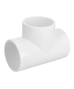 Tee Sencilla de PVC de 2', Alta Durabilidad y Resistencia para Conexiones de Fontanería, Clave 45534, FOSET