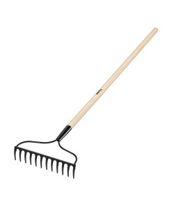 Rastrillo jardinero de 12 dientes, opción eficiente para trabajos de jardinería y nivelación de suelos, PRETUL, clave 20613.