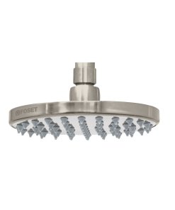 Regadera Satín 6' Plato Redondo, Sin Brazo, Diseño Compacto y Duradero, Marca Foset Element, Clave 45582
