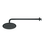 Regadera plato redondo 8' con brazo, negro, FOSET RIVIERA