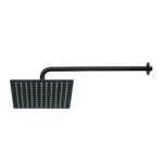 Regadera plato cuadrado 10' con brazo, negro, FOSET RIVIERA