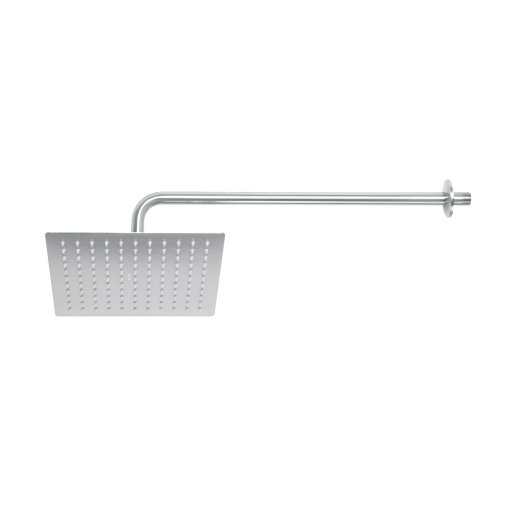 Regadera de Plato Cuadrado de 10' con Brazo en Acabado Satín, Alta Resistencia para Baños Modernos, Clave 45774, FOSET