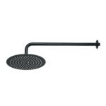 Regadera plato redondo 10' con brazo, negro, FOSET RIVIERA