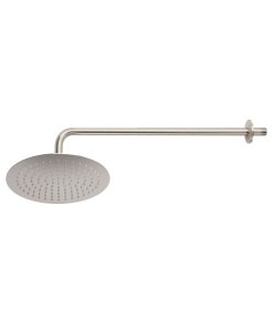 Regadera Plato Redondo 10' Con Brazo, Acabado Satín, Diseño Funcional y Compacto, Marca Foset Riviera, Clave 45078