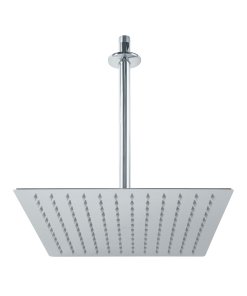 Regadera Plato Cuadrado 12' Con Brazo, Acabado Cromo, Alta Durabilidad y Estilo Moderno, Marca Foset Riviera, Clave 45775