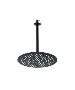 Regadera Plato Redondo 12' Con Brazo, Acabado Negro, Diseño Elegante y Duradero, Marca Foset Riviera, Clave 44822