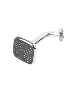 Regadera Cuadrada 3-3/4' Brazo y Chapetón de Acero, Diseño Compacto y Resistente, Marca Foset Basic, Clave 45065