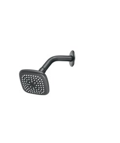 Regadera Cuadrada 3-3/4' Brazo y Chapetón, Negro, Diseño Moderno y Resistente, Marca Foset Basic, Clave 48420