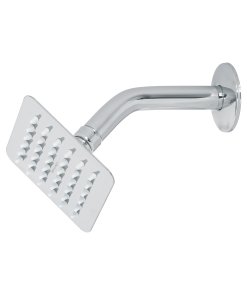 Regadera Cuadrada 4', Acero Inox, Con Brazo, Cromo, Estilo Funcional y Duradero, Marca Foset Túbig, Clave 47734