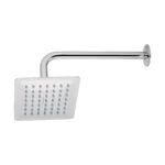 Regadera cuadrada 6', acero inox, con brazo, cromo, TÚBIG