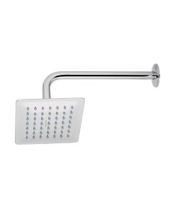 Regadera Cuadrada 6', Acero Inox, Con Brazo, Cromo, Diseño Resistente para Instalaciones Duraderas, Marca Foset Túbig, Clave 47736
