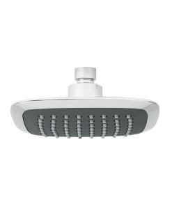 Regadera Cuadrada de Plato Ancho de 6' Gris-Cromo sin Brazo, Diseño Sofisticado y Moderno, Clave 49454, FOSET