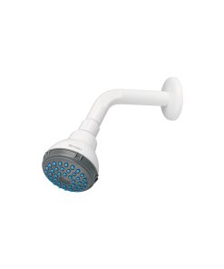 Regadera Plástica Redonda de 2-1/2' en Gris-Blanca, Resistencia y Diseño Sencillo, Clave 48293, FOSET