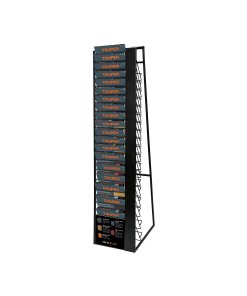 Rack Truper para 19 hojas de lija - Tecnología de clasificación ordenada para productos abrasivos que agiliza la selección del grano adecuado para cada aplicación (Clave 51578)