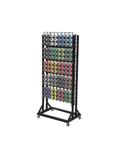 Rack Truper para 120 pinturas en aerosol - Tecnología expositora de alta capacidad para tiendas especializadas que facilita la visualización completa del inventario disponible (Clave 50330)