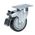 Rodaja de poliuretano negro giratoria con freno 4" Surtek RG10B